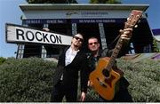 31 May 2016; Jack L, left, and Aslan's Billy McGuinness at Leopardstown racecourse getting ready to kick off the Bulmers Live At Leopardstown series which starts on Thursday June 9th with Aslan. Jack L plays the racecourse stage on July 7th. For more info see www.leopardstown.com. Leopardstown Racecourse, Dublin. Photo by Sportsfile