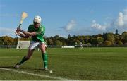 21 October 2017; Kevin McDonald of Ireland during the U21 Shinty International match between Ireland and Scotland at Bught Park in Inverness, Scotland. Photo by Piaras Ó Mídheach/Sportsfile