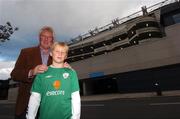 13 October 2007; Kerry football legend and RTE presenter Pat Spillane with his son Pat outside Croke Park ahead of the game. 2008 European Championship Qualifier, Republic of Ireland v Germany, Croke Park, Dublin. Picture credit; Stephen McCarthy / SPORTSFILE