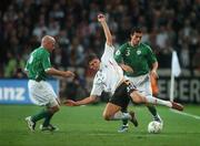 13 October 2007; Mario Gomez, Germany, in action against Stephen Kelly and Lee Carsley, left, Republic of Ireland. 2008 European Championship Qualifier, Republic of Ireland v Germany, Croke Park, Dublin. Picture credit; Pat Murphy / SPORTSFILE