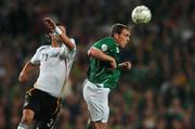 13 October 2007; Richard Dunne, Republic of Ireland, in action against Kevin Kuranyi, Germany. 2008 European Championship Qualifier, Republic of Ireland v Germany, Croke Park, Dublin. Picture credit; Brian Lawless / SPORTSFILE