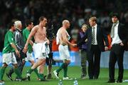 13 October 2007; Republic of Ireland manager Steve Staunton shakes hands with Lee Carsley after the match. 2008 European Championship Qualifier, Republic of Ireland v Germany, Croke Park, Dublin. Picture credit; Brian Lawless / SPORTSFILE