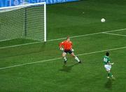 13 October 2007; Robbie Keane, Republic of Ireland, shoots at goal as Jens Lehmann, Germany, prepares to save. 2008 European Championship Qualifier, Republic of Ireland v Germany, Croke Park, Dublin. Picture credit; Stephen McCarthy / SPORTSFILE