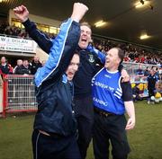 14 October 2007; The Dromore management team Ryan Porter, Seamus Goodwin, and Noel McGinn celebrate victory. WJ Dolan Tyrone Senior Football Championship Final, Dromore v Coalisland, Healy Park, Omagh, Co. Tyrone. Picture credit; Oliver McVeigh / SPORTSFILE