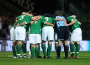 13 October 2007; The Republic of Ireland team in a huddle before the game. 2008 European Championship Qualifier, Republic of Ireland v Germany, Croke Park, Dublin. Picture credit; Pat Murphy / SPORTSFILE