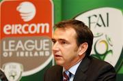 15 October 2007; Pat Fenlon speaking at a press conference where he was unveiled as the newly appointed eircom League of Ireland Under 23 manager. Grand Hotel, Malahide, Co. Dublin. Picture credit; David Maher / SPORTSFILE