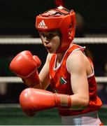 24 January 2015; Lauren Hogan, St Brigids Edenderry, during her 48kg bout with Maeve Clarke, Ballinacarrow. National Elite Boxing Championship Finals, National Stadium, Dublin. Picture credit: Piaras Ó Mídheach / SPORTSFILE