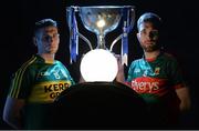 26 January 2015; In attendance at the launch of the 2015 Allianz Football Leagues in Croke Park are Paul Geaney, left, Kerry and Seamus O'Shea, Mayo. The opening weekend of the Allianz Football League will see Kerry host Mayo in Fitzgerald Stadium, Killarney on Sunday. 2015 Allianz Football League Launch, Croke Park, Dublin. Picture credit: Brendan Moran / SPORTSFILE