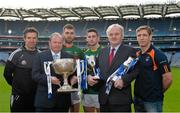 26 January 2015; In attendance at the launch of the 2015 Allianz Football Leagues in Croke Park are, from left, Json Ryan, Kildare, Uachtarán Chumann Lúthchleas Gael Liam Ó Néill, Seamus O'Shea, Mayo, Paul Geaney, Kerry, Brendan Murphy, CEO, Allianz Ireland and Kieran McGeeney, Armagh manager. The opening weekend of the Allianz Football League will see Kerry host Mayo in Fitzgerald Stadium, Killarney on Sunday. 2015 Allianz Football League Launch, Croke Park, Dublin. Picture credit: Brendan Moran / SPORTSFILE
