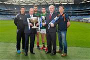 26 January 2015; In attendance at the launch of the 2015 Allianz Football Leagues in Croke Park are, from left, Json Ryan, Kildare, Uachtarán Chumann Lúthchleas Gael Liam Ó Néill, Seamus O'Shea, Mayo, Paul Geaney, Kerry, Brendan Murphy, CEO, Allianz Ireland and Kieran McGeeney, Armagh manager. The opening weekend of the Allianz Football League will see Kerry host Mayo in Fitzgerald Stadium, Killarney on Sunday. 2015 Allianz Football League Launch, Croke Park, Dublin. Picture credit: Brendan Moran / SPORTSFILE