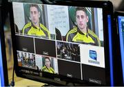 26 January 2015; Paul Geaney, Kerry, is seen on a screen during a live webcast of the launch of the 2015 Allianz Football Leagues in Croke Park. The opening weekend of the Allianz Football League will see Kerry host Mayo in Fitzgerald Stadium, Killarney on Sunday. 2015 Allianz Football League Launch, Croke Park, Dublin. Picture credit: Brendan Moran / SPORTSFILE