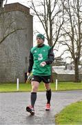 27 January 2015; Ian Madigan, Ireland, arrives for squad training. Ireland Rugby Squad Training, Carton House, Maynooth, Co. Kildare. Picture credit: David Maher / SPORTSFILE