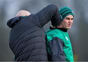 27 January 2015; Jonathan Sexton, Ireland, with Dr. Eanna Falvey, team doctor, during squad training. Ireland Rugby Squad Training, Carton House, Maynooth, Co. Kildare. Picture credit: David Maher / SPORTSFILE