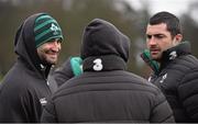 27 January 2015; Ireland players, from left, Dave Kearney, Eoin Reddan and Rob Kearney during squad training. Ireland Rugby Squad Training, Carton House, Maynooth, Co. Kildare. Picture credit: David Maher / SPORTSFILE