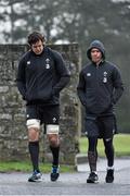 27 January 2015; Mike McCarthy, left, and Eoin Reddan, Ireland, arrive for squad training. Ireland Rugby Squad Training, Carton House, Maynooth, Co. Kildare. Picture credit: David Maher / SPORTSFILE