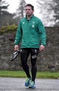 27 January 2015; Issac Boss, Ireland, arrives for squad training. Ireland Rugby Squad Training, Carton House, Maynooth, Co. Kildare. Picture credit: David Maher / SPORTSFILE