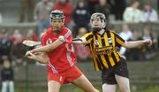 14 October 2007; Aisling Thompson, Cork, in action against Katie Power, Kilkenny. All-Ireland Minor A Camogie Championship Final, Kilkenny v Cork, Clonmel Commercial Park, Clonmel, Co. Tipperary. Picture credit: Stephen McCarthy / SPORTSFILE