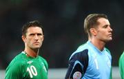 13 October 2007; Republic of Ireland captain Robbie Keane and goalkeeper Shay Given. 2008 European Championship Qualifier, Republic of Ireland v Germany, Croke Park, Dublin. Picture credit; Brian Lawless / SPORTSFILE