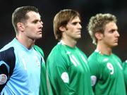 13 October 2007; Republic of Ireland players, from left, Shay Given, Kevin Kilbane, and Kevin Doyle, line up before the match. 2008 European Championship Qualifier, Republic of Ireland v Germany, Croke Park, Dublin. Picture credit; Brian Lawless / SPORTSFILE