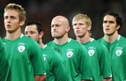 13 October 2007; Republic of Ireland players, from left, Kevin Doyle, Andy Reid, Lee Carsley, Andy Keogh, and Joey O'Brien line up before the match. 2008 European Championship Qualifier, Republic of Ireland v Germany, Croke Park, Dublin. Picture credit; Brian Lawless / SPORTSFILE