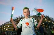 17 October 2007; Republic of Ireland fan Jamie Carthy, age 8, from Crumlin, before the game. 2008 European Championship Qualifier, Republic of Ireland v Cyprus, Croke Park, Dublin. Picture credit; Brian Lawless / SPORTSFILE