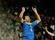 17 October 2007; Stelios Okkarides, Cyprus, celebrates after scoring his side's first goal. 2008 European Championship Qualifier, Republic of Ireland v Cyprus, Croke Park, Dublin. Picture credit; David Maher / SPORTSFILE