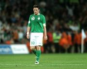 17 October 2007; Republic of Ireland captain Robbie Keane at the end of the match. 2008 European Championship Qualifier, Republic of Ireland v Cyprus, Croke Park, Dublin. Picture credit; Brian Lawless / SPORTSFILE