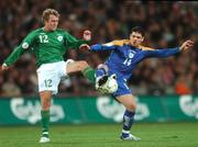 17 October 2007; Aiden McGeady, Republic of Ireland, in action against Christakis Maragkos, Cyprus. 2008 European Championship Qualifier, Republic of Ireland v Cyprus, Croke Park, Dublin. Picture credit; Brian Lawless / SPORTSFILE