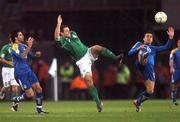 17 October 2007; Andy Reid, Republic of Ireland, in action against Constantinos Charalambides, right, and Marinos Satsias, Cyprus. 2008 European Championship Qualifier, Republic of Ireland v Cyprus, Croke Park, Dublin. Picture credit; Pat Murphy / SPORTSFILE