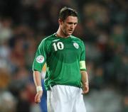 17 October 2007; Robbie Keane, Republic of Ireland, after a missed chance. 2008 European Championship Qualifier, Republic of Ireland v Cyprus, Croke Park, Dublin. Picture credit; Brian Lawless / SPORTSFILE