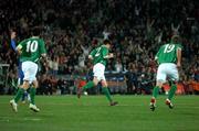 17 October 2007; Republic of Ireland's Steve Finnan, 2, turns away in celebration after scoring his side's equalising goal. 2008 European Championship Qualifier, Republic of Ireland v Cyprus, Croke Park, Dublin. Picture credit; Pat Murphy / SPORTSFILE