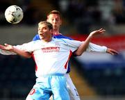 20 October 2007; Kris Lindsay, Linfield, in action against Kevin Kelbie, Ballymena United. Carnegie Premier League, Linfield v Ballymena United, Windsor Park, Belfast, Co. Antrim. Picture credit; Peter Morrison / SPORTSFILE