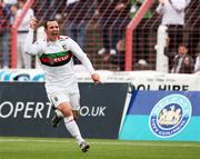 20 October 2007; Glentoran's Rory Hamill celebrates after scoring a goal. Carnegie Premier League, Glentoran v Larne, The Oval, Belfast, Co. Antrim. Picture credit; Mark Pearce / SPORTSFILE