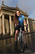 27 January 2015; Model Rozanna Purcell was joined former Rás winner David McCann and Irish riders Damien Shaw, Eoin Morton and Sean McKenna at the launch of the 2015 An Post Rás which will begin on Sunday May 17th, in Dunboyne, Co. Meath and finish on Sunday May 24th, in Skerries, Co. Dublin. GPO, O'Connell Street, Dublin. Picture credit: Pat Murphy / SPORTSFILE