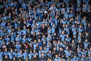 27 January 2015; St Michael's supporters during the final minutes of the game. Bank of Ireland Leinster Schools Senior Cup, 1st Round, St Michael's College v St Mary's College, Donnybrook Stadium, Donnybrook, Dublin. Picture credit: Pat Murphy / SPORTSFILE