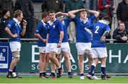 27 January 2015; St Mary's College players, from left, Conn Harte Bourke, Ruadhan Fanning, Ronan Foley, Niall Curran, Michael McCormack and Mikey Hoey after conceeding the final score of the game. Bank of Ireland Leinster Schools Senior Cup, 1st Round, St Michael's College v St Mary's College, Donnybrook Stadium, Donnybrook, Dublin. Picture credit: Pat Murphy / SPORTSFILE