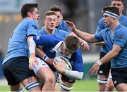 27 January 2015; Niall Curran, St Mary's College, is tackled byJames Ryan, left, David Duggan, centre, and Gavin Croke, St Michael's College. Bank of Ireland Leinster Schools Senior Cup, 1st Round, St Michael's College v St Mary's College, Donnybrook Stadium, Donnybrook, Dublin. Picture credit: Pat Murphy / SPORTSFILE