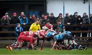 27 January 2015; A view of a scrum during the game. SEAT Munster Schools Senior Cup, Round 1, Castletroy College v Glenstal Abbey. Rosbrien, Limerick. Picture credit: Diarmuid Greene / SPORTSFILE
