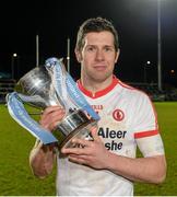 24 January 2015; Tyrone captain Sean Cavanagh with the Dr McKenna cup. McKenna Cup Final, Tyrone v Cavan, Athletic Grounds, Armagh. Picture credit: Oliver McVeigh / SPORTSFILE