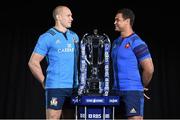 28 January 2015; In attendance at the launch of the RBS Six Nations Championship Launch 2015 are team captains, Italy's Sergio Parisse, left, and France's theirry Dusautoir. RBS Six Nations Championship Launch 2015, The Hurlingham Club, Ranelagh Gardens, London, England. Picture credit: Ramsey Cardy / SPORTSFILE