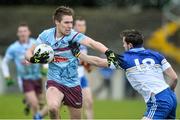 28 January 2015; Paddy Holloway, GMIT, in action against Eoin Fletcher, DIT. Independent.ie Sigerson Cup, Round 1, GMIT v DIT. Tuam Stadium, Tuam, Co. Galway. Picture credit: David Maher / SPORTSFILE