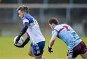 28 January 2015; Paul Brogan, DIT, in action against Eddie Egan, GMIT. Independent.ie Sigerson Cup, Round 1, GMIT v DIT. Tuam Stadium, Tuam, Co. Galway. Picture credit: David Maher / SPORTSFILE