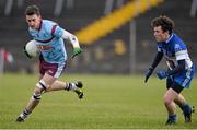 28 January 2015; Ronan Steede, GMIT, in action against Enda Flanagan, DIT. Independent.ie Sigerson Cup, Round 1, GMIT v DIT. Tuam Stadium, Tuam , Co. Galway. Picture credit: David Maher / SPORTSFILE