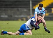 28 January 2015; Paul Brogan, DIT, in action against Eddie Egan, GMIT. Independent.ie Sigerson Cup, Round 1, GMIT v DIT. Tuam Stadium, Tuam, Co. Galway. Picture credit: David Maher / SPORTSFILE