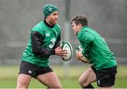 29 January 2015; Ireland's Luke Fitzgerald, left, and Gordon D'Arcy during squad training. Carton House, Maynooth, Co. Kildare. Picture credit: Stephen McCarthy / SPORTSFILE