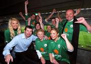 17 October 2007; Soccer legend and former Irish International player Denis Irwin with Dubliner Marion Farrell and her friends in their own VIP corporate box in Croke Park at the Ireland v Cyprus Euro 2008 Qualifier. Marion was the lucky winner of an eircom competition where she and 9 friends were wined and dined in an exclusive corporate box during the match as well as treated to an overnight stay in a 4-star city centre hotel. Denis Irwin joined Marion and friends for the day to cheer on the boys in green. 2008 European Championship Group D Qualifier, Republic of Ireland v Cyprus, Croke Park, Dublin. Picture credit: Stephen McCarthy / SPORTSFILE