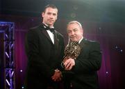 19 October 2007; Dan Shanahan of Waterford is presented with his Vodafone GAA All-Star award by Nickey Brennan, President of the GAA, during the 2007 Vodafone GAA All-Star Awards. Citywest Hotel, Conference, Leisure & Golf Resort, Saggart, Co. Dublin. Picture credit: Brendan Moran / SPORTSFILE