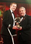 19 October 2007; Henry Shefflin of Kilkenny is presented with his Vodafone GAA All-Star award by Nickey Brennan, President of the GAA, during the 2007 Vodafone GAA All-Star Awards. Citywest Hotel, Conference, Leisure & Golf Resort, Saggart, Co. Dublin. Picture credit: Brendan Moran / SPORTSFILE