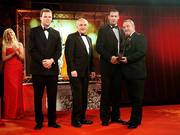 19 October 2007; Dan Shanahan of Waterford is presented with his Vodafone GAA Hurler of the Year award by Nickey Brennan, President of the GAA, in the company of Charles Butterworth, CEO, Vodafone Ireland, left, and An Taoiseach Bertie Ahern T.D., during the 2007 Vodafone GAA All-Star Awards. Citywest Hotel, Conference, Leisure & Golf Resort, Saggart, Co. Dublin. Picture credit: Brendan Moran / SPORTSFILE