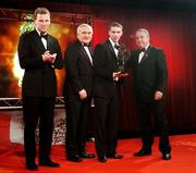 19 October 2007; Marc O Se of Kerry is presented with his Vodafone GAA Footballer of the Year award by Nickey Brennan, President of the GAA, in the company of Charles Butterworth, CEO, Vodafone Ireland, left, and An Taoiseach Bertie Ahern T.D., during the 2007 Vodafone GAA All-Star Awards. Citywest Hotel, Conference, Leisure & Golf Resort, Saggart, Co. Dublin. Picture credit: Brendan Moran / SPORTSFILE